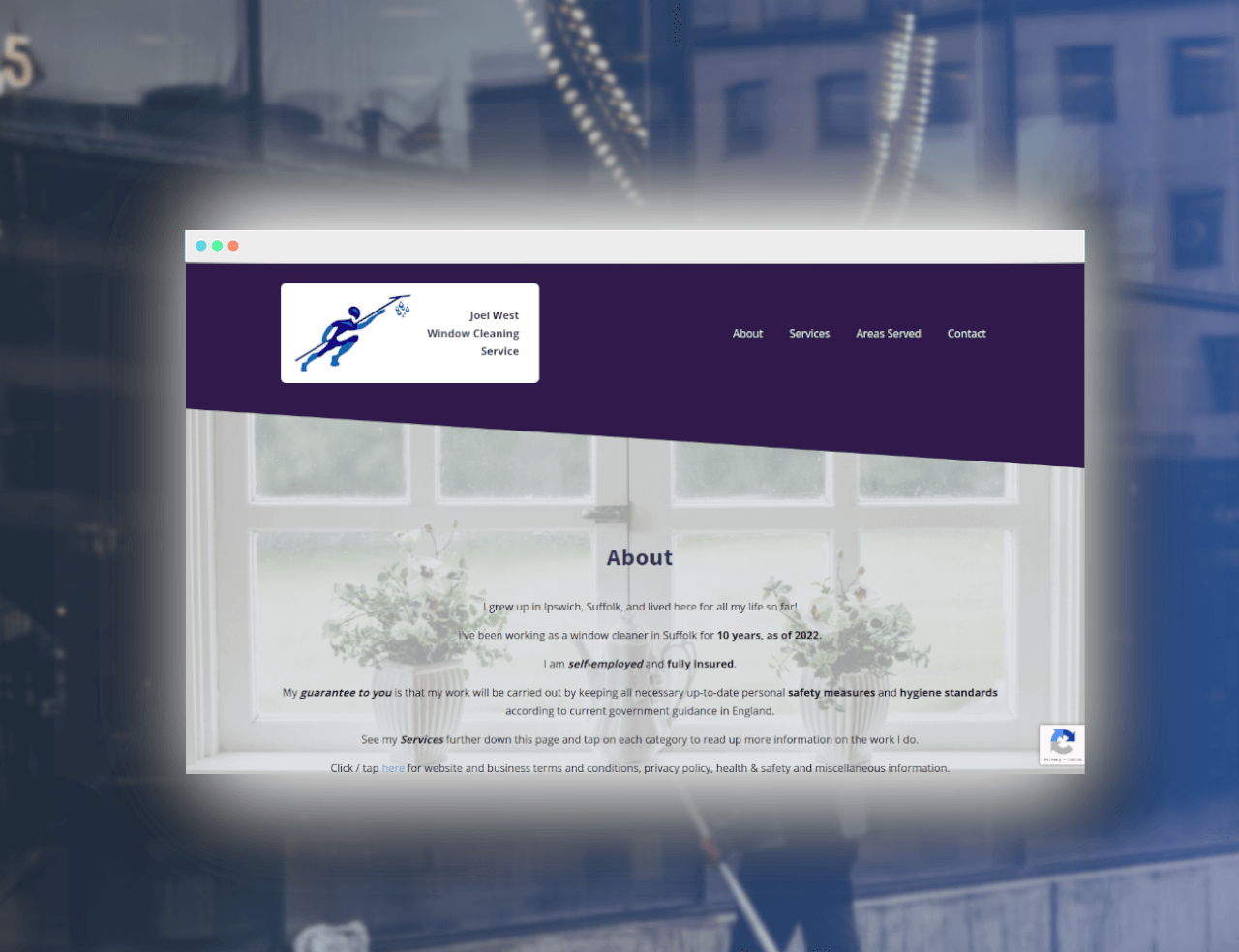 Screenshot of case study website