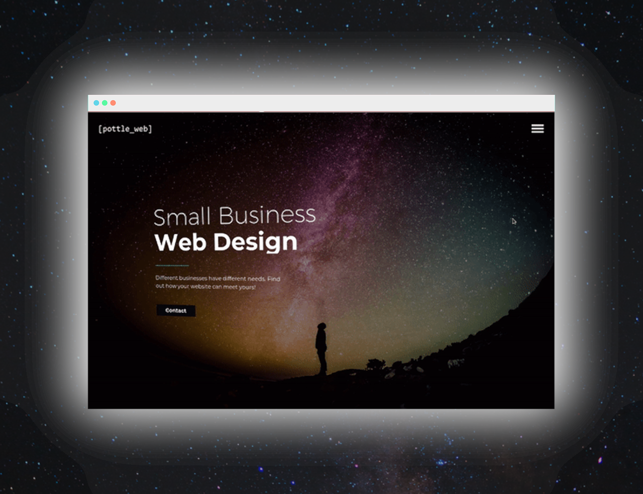 Screenshot of case study website